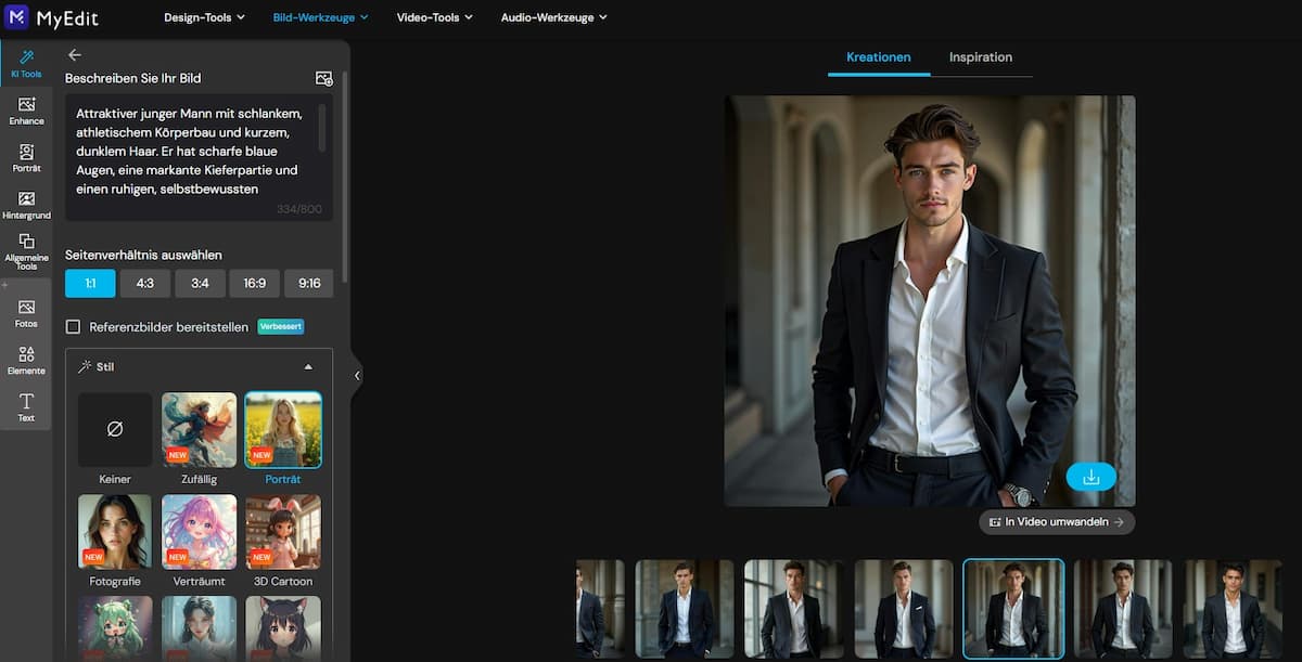 MyEdit - KI-Freund per Texteingabe erstellen